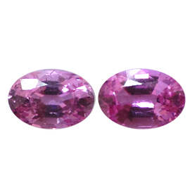 1.39 cttw Rich Pink Pair of Oval Natural Pink Sapphires