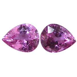 0.77 cttw Rich Pink Pair of Pear Shape Natural Pink Sapphires