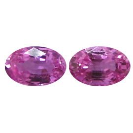 1.37 cttw Rich Pink Pair of Oval Natural Pink Sapphires