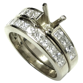 Platinum Wedding Band Set : 1.70 cttw Diamonds