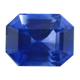 1.71 ct Emerald Cut Blue Sapphire : Deep Rich Blue