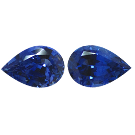 2.56 cttw Pair of Pear Shape Blue Sapphires : Cornflower Blue