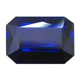 1.70 ct Emerald Cut Blue Sapphire : Deep Royal Blue