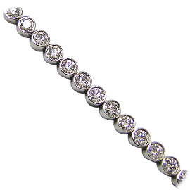 18K White Gold Tennis Bracelet : 4.00 cttw Diamonds