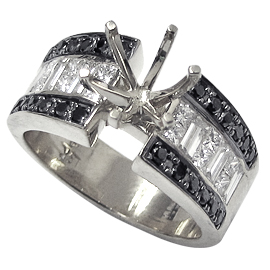 18K White Gold Multi Stone Setting : 1.50 cttw Diamonds