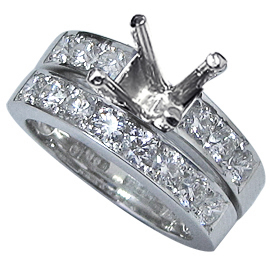 Platinum Wedding Band Set : 1.00 cttw Diamonds