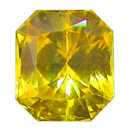 1.10 ct Emerald Cut Yellow Sapphire : Rich Lemon Yellow