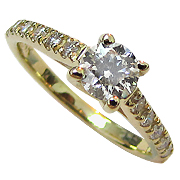 14K Yellow Gold 0.75cttw Diamond Ring