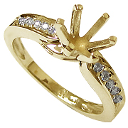 14K Yellow Gold 0.12cttw Diamond Setting