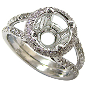 18K White Gold 0.50cttw Diamond Setting