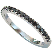 18K White Gold 0.20cttw Black Diamond Color Enhanced Band