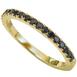 18K Yellow Gold Band : 0.20 cttw Black Diamonds Color Enhanced