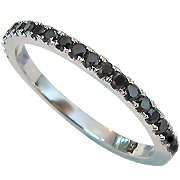 18K White Gold 0.45cttw  Black Diamonds Color Enhanced Eternity Band