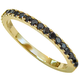 18K Yellow Gold Eternity Band : 0.45 cttw  Black Diamonds Color Enhanced