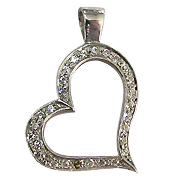 18K White Gold 0.17cttw Diamond Pendant