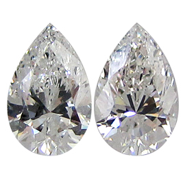 0.82 cttw Pair of Pear Shape Diamonds : F / VVS2