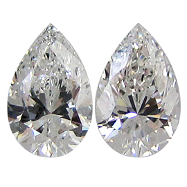 0.82 cttw Pair of Pear Shape Natural Diamonds : F / VVS2