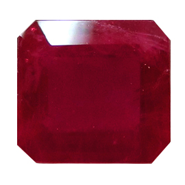 3.71 ct Emerald Cut Ruby : Pigeon Blood Red