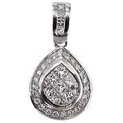 18K White Gold 1.24cttw Diamond Pendant