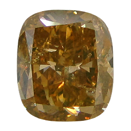 2.01 ct Cushion Cut Diamond : Fancy Deep Brownish Orangy Yellow / SI2