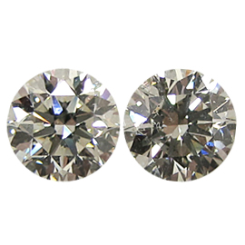 3.07 cttw Pair of Round Diamonds : K / SI3