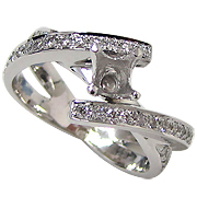 18K White Gold 0.40cttw Diamond Setting