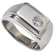 18K White Gold 0.40ct Diamond Men's Ring