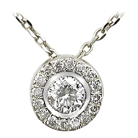 14K White Gold Drop Pendant : 0.18 cttw Diamonds