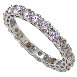 18K White Gold Band : 1.60 ct Diamonds