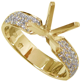 18K Yellow Gold Multi Stone Setting : 0.40 cttw Diamonds