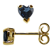 18K Yellow Gold 1/2 cttw Blue Sapphire Earrings