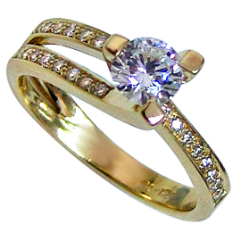 14K Yellow Gold Multi Stone Ring : 0.53 cttw Diamonds