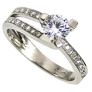 14K White Gold 0.53cttw Diamond Ring