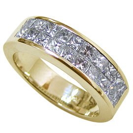 18K Yellow Gold Band : 1.20 cttw Diamonds