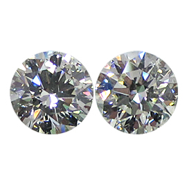3.08 cttw Pair of Round Diamonds : J / SI2