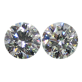 3.08 cttw Pair of Round Natural Diamonds : J / SI2