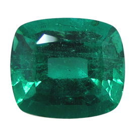 5.33 ct Cushion Cut Emerald : Deep Rich Green