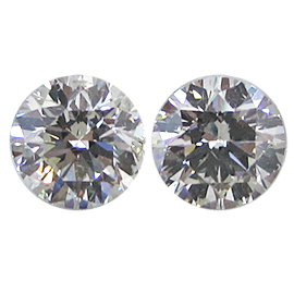 3.08 cttw Pair of Round Natural Diamonds : J / SI2