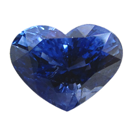 3.47 ct Heart Shape Blue Sapphire : Deep Rich Blue