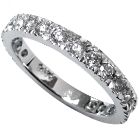 18K White Gold Band : 1.10 cttw Diamonds