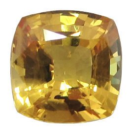 2.31 ct Cushion Cut Yellow Sapphire : Deep Rich Yellow