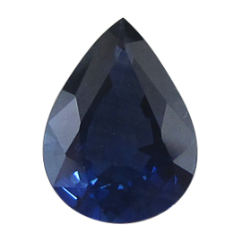 1.68 ct Pear Shape Blue Sapphire : Deep Royal Blue