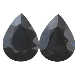 4.28 cttw Pair of Pear Shape Blue Sapphires : Midnight Blue