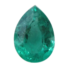 0.55 ct Pear Shape Emerald : Deep Rich Green