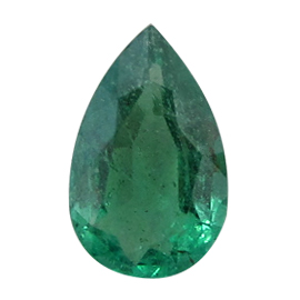 0.85 ct Pear Shape Emerald : Deep Green