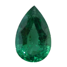 0.72 ct Pear Shape Emerald : Grass Green