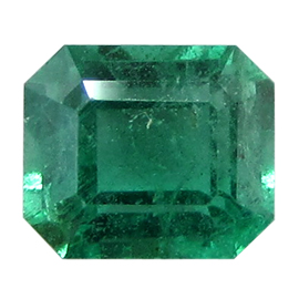 0.87 ct Grass Green Natural Emerald Cut Natural Emerald