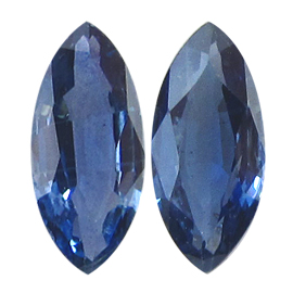 1.22 cttw Fine Blue Pair of Marquise Natural Blue Sapphires