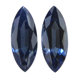 0.93 cttw Pair of Marquise Blue Sapphires : Deep Blue