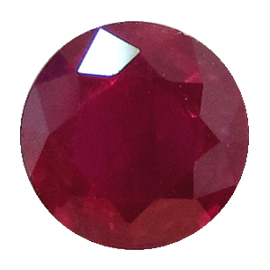 0.97 ct Round Ruby : Deep Rich Red
